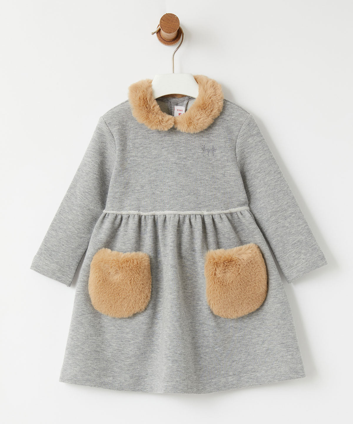 IL GUFO BABYKIDSガールズフェイクファーポケット付きワンピース｜世界の子供服マ・メール