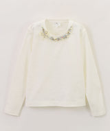 MAMERE 24AW ビジュー付きロングスリーブカットソー