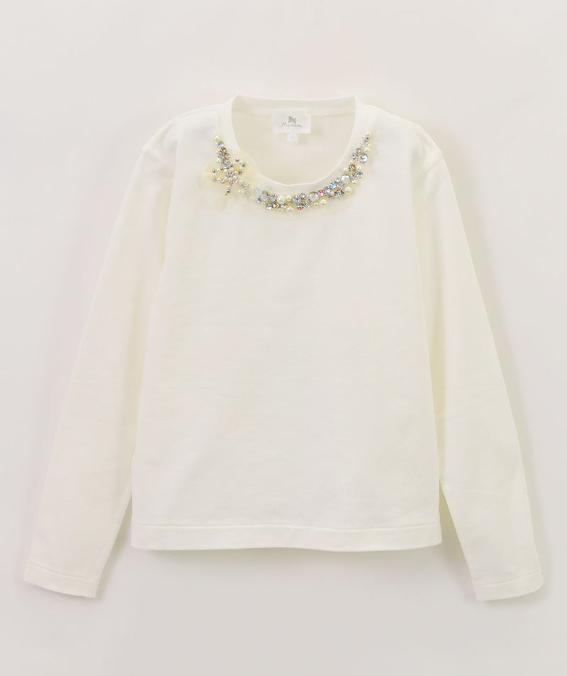 MAMERE 24AW ビジュー付きロングスリーブカットソー