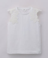 MAMERE 25SS トーションレース付きノースリーブカットソー ★