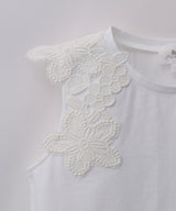 MAMERE 25SS トーションレース付きノースリーブカットソー ★
