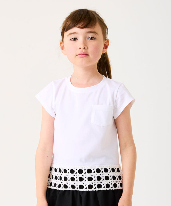 MAMERE 25SS ポケット付き裾レースカットソー ★