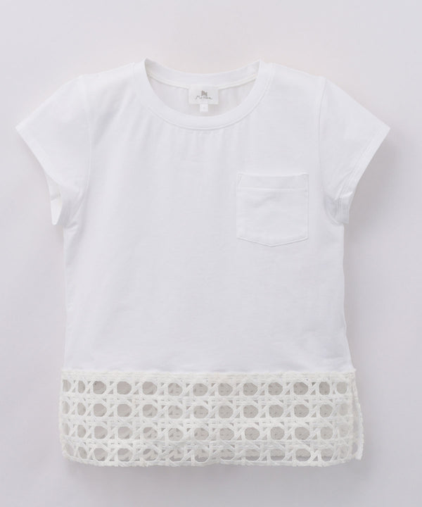 MAMERE 25SS ポケット付き裾レースカットソー ★