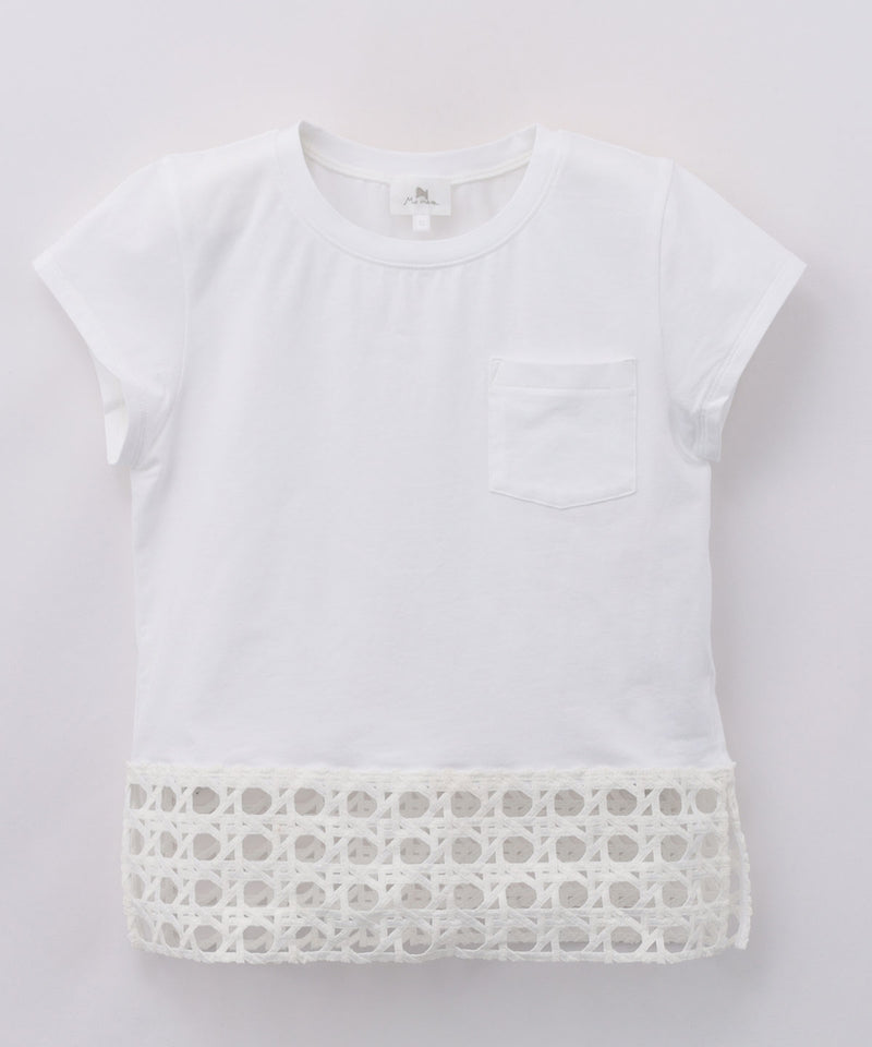 MAMERE 25SS ポケット付き裾レースカットソー ★