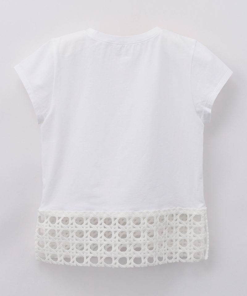 MAMERE 25SS ポケット付き裾レースカットソー ★