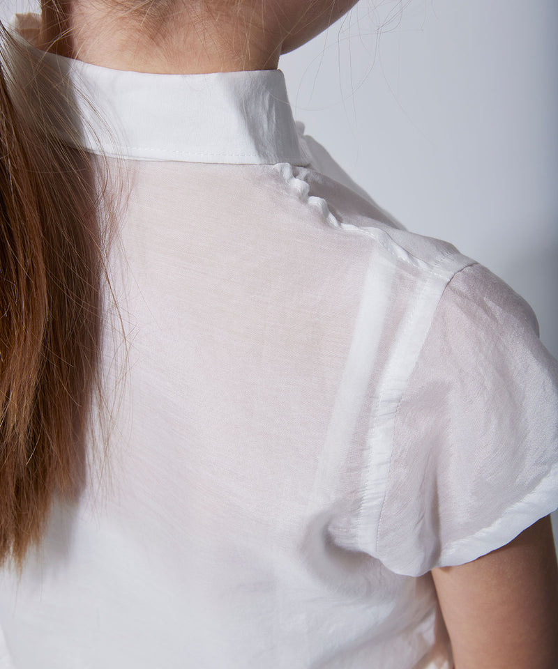 MAMERE 24SS Sheer Frill Blouse 