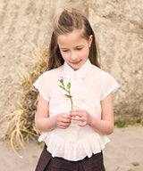 MAMERE 24SS Sheer Frill Blouse 