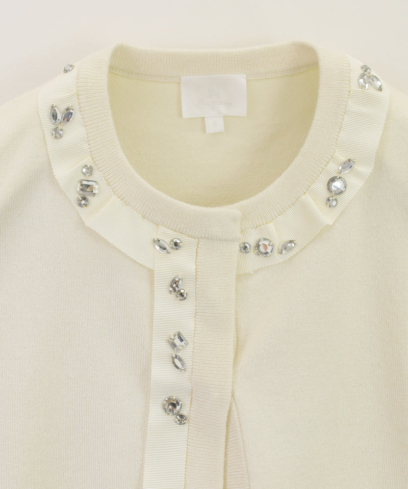 MAMERE 24SS ビジューカーディガン