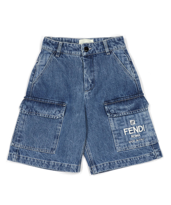 FENDI FF pocket Bermuda denim pants ★