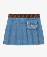 FENDI Bucket Applique Denim Skirt