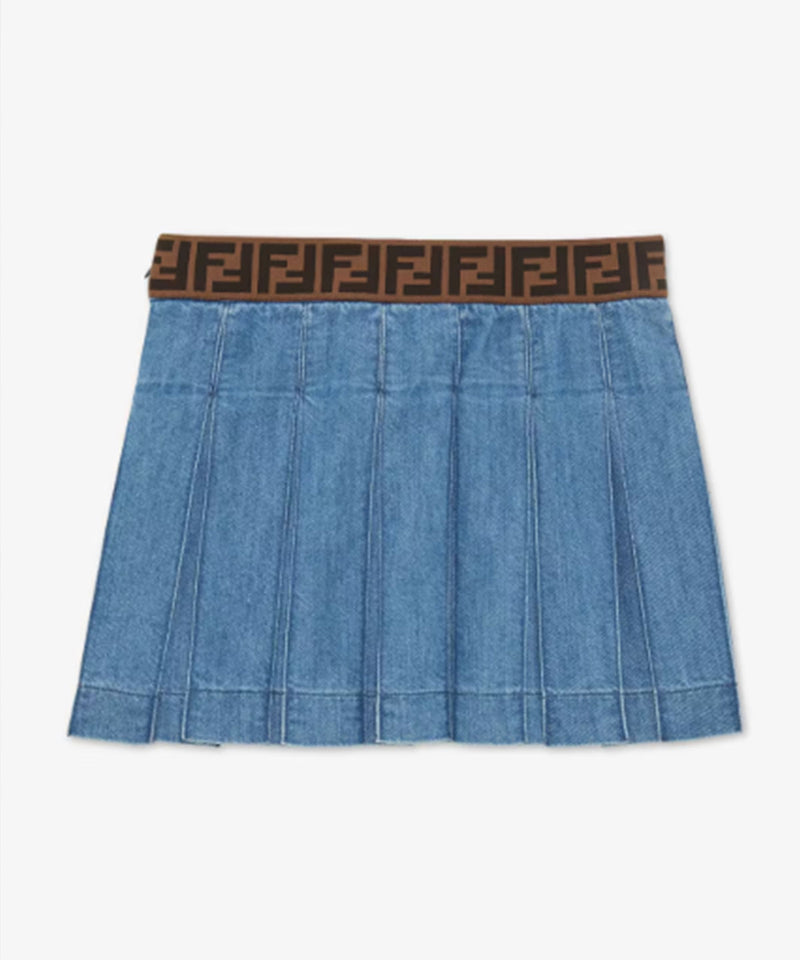 FENDI Bucket Applique Denim Skirt