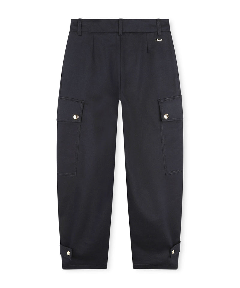 CHLOE SIDE POCKET STRETCH COTTON PANTS
