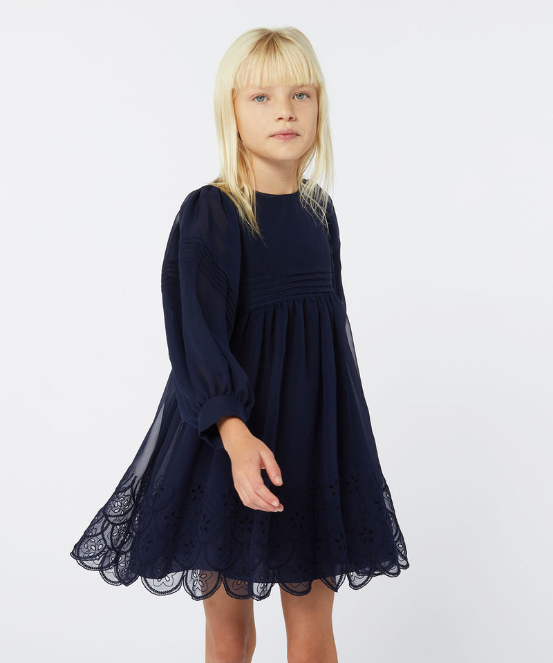 CHLOE Pleated &amp; Embroidered Dress ★