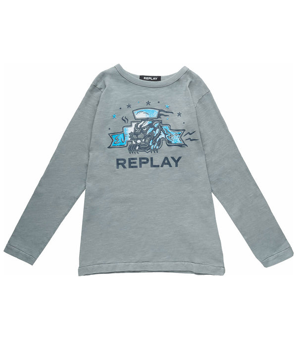 REPLAY tigreプリントロングスリーブカットソー１