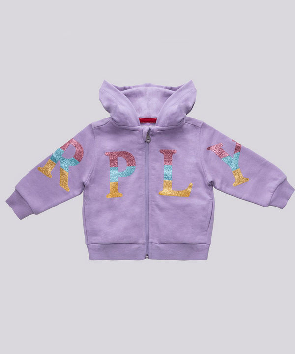 REPLAY BABY&KIDS ラメロゴフード付きジップアップスウェット１