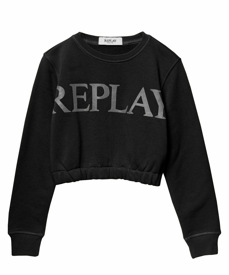 REPLAY ビスコース混ロゴスウェット