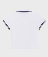 EMPORIO ARMANI BABY Striped trim stretch pique polo shirt ★ 