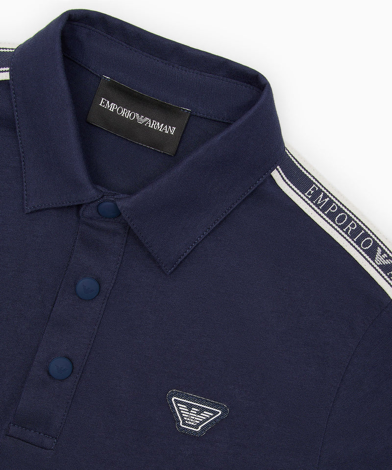 EMPORIO ARMANI Logo Tape Pima Cotton Polo Shirt ★ 