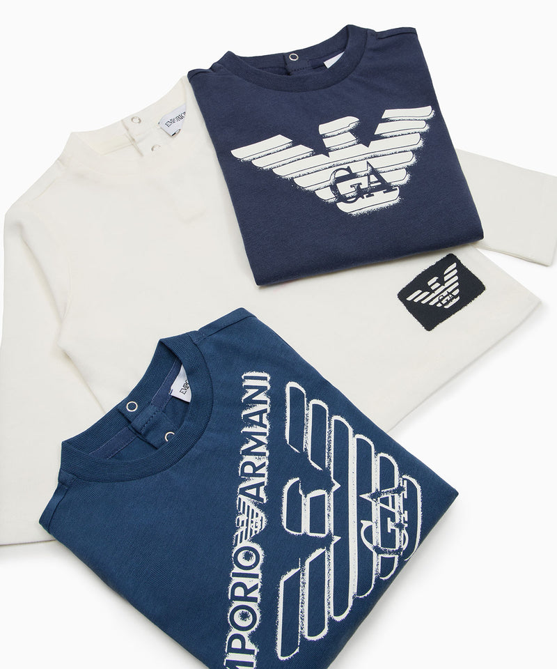 EMPORIO ARMANI BABY Eagle Print ASV Cut and Sew 3-Piece Set ★