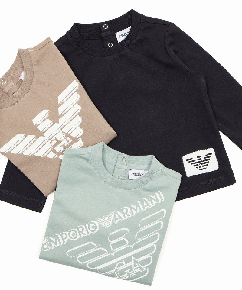 EMPORIO ARMANI BABY Eagle Print ASV Cut and Sew 3-Piece Set