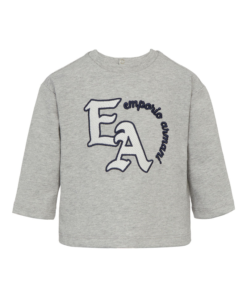 EMPORIO ARMANI BABY oversized logo embroidered top