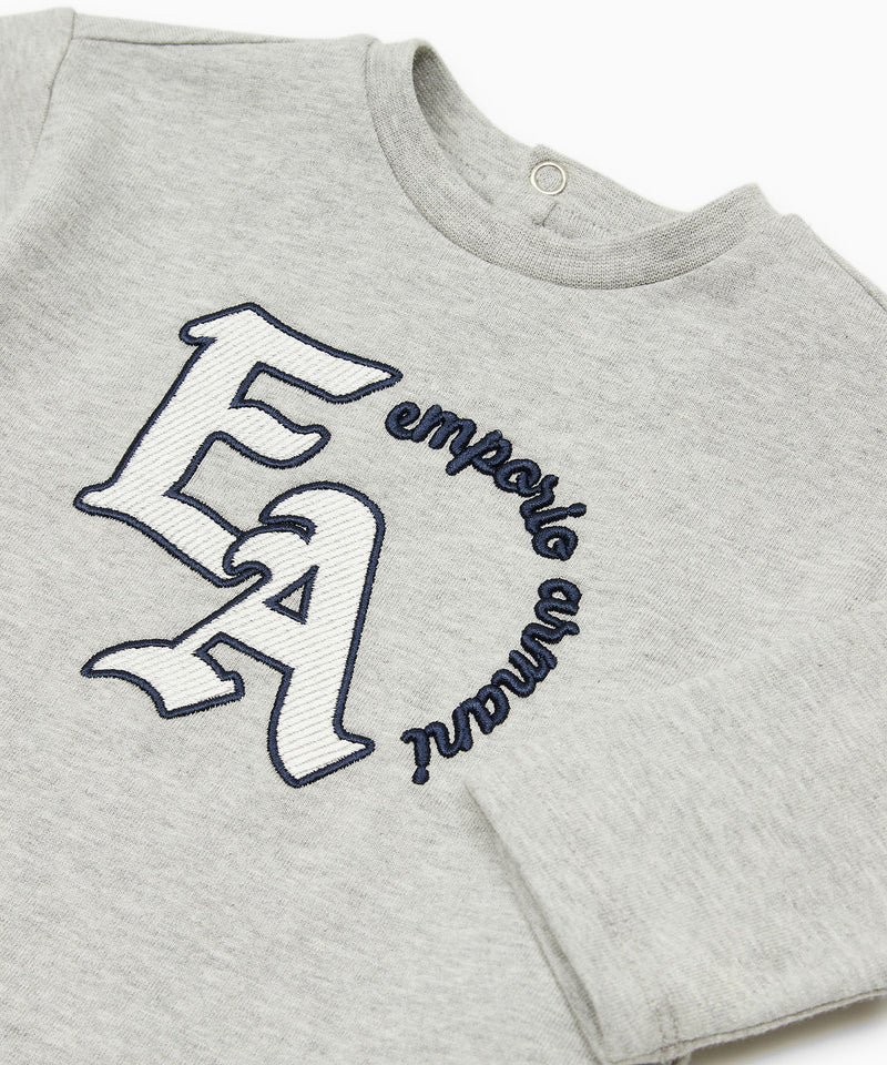 EMPORIO ARMANI BABY oversized logo embroidered top
