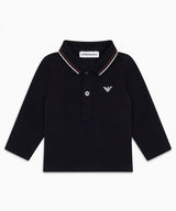 EMPORIO ARMANI BABY stretch piqué color trim polo shirt ★
