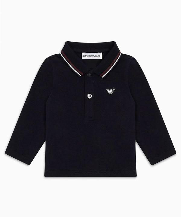 EMPORIO ARMANI BABY stretch piqué color trim polo shirt ★