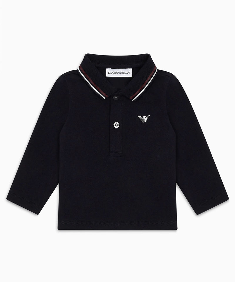 EMPORIO ARMANI BABY stretch piqué color trim polo shirt ★