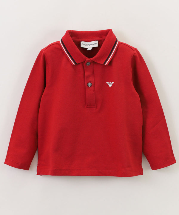 EMPORIO ARMANI BABY stretch piqué color trim polo shirt ★