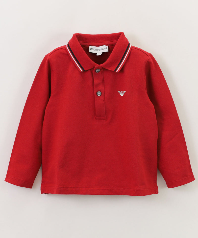 EMPORIO ARMANI BABY stretch piqué color trim polo shirt ★
