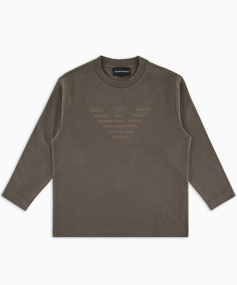 EMPORIO ARMANI Eagle logo embroidered top
