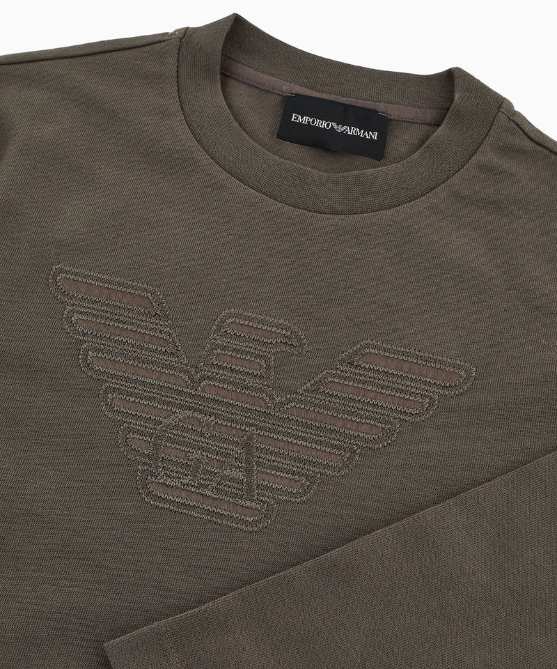 EMPORIO ARMANI Eagle logo embroidered top