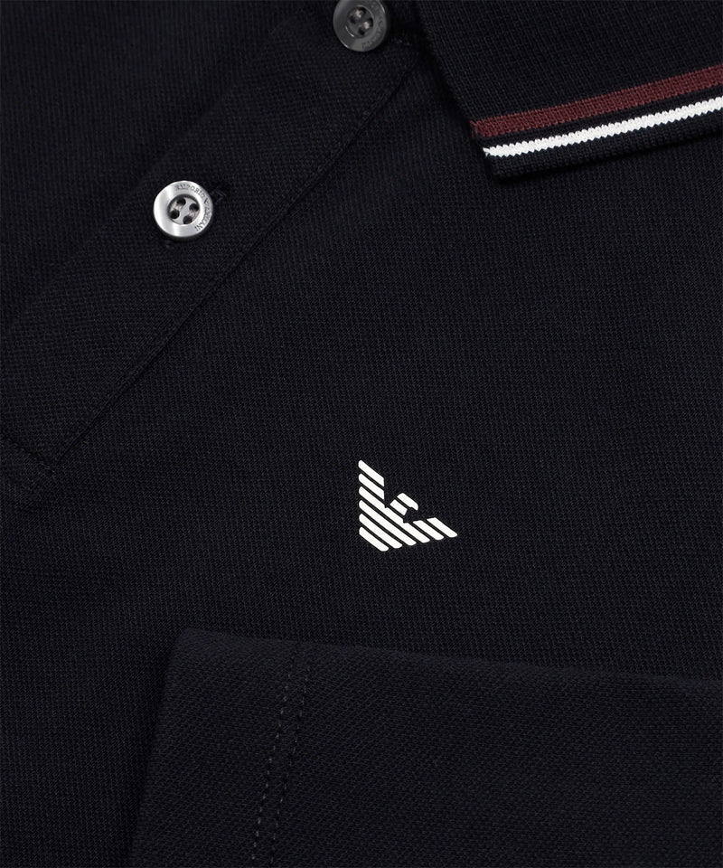 EMPORIO ARMANI ストレッチピケ カラートリムポロシャツ ★