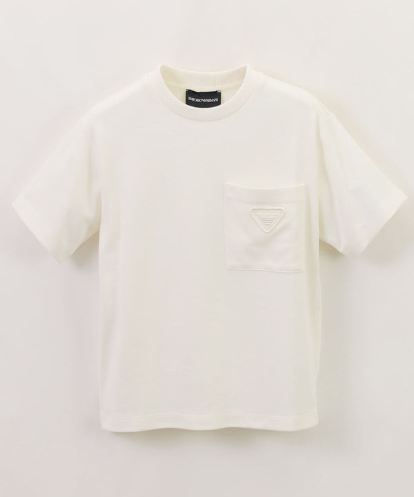 EMPORIO ARMANI logo embroidered interlock jersey ASV cut and sew