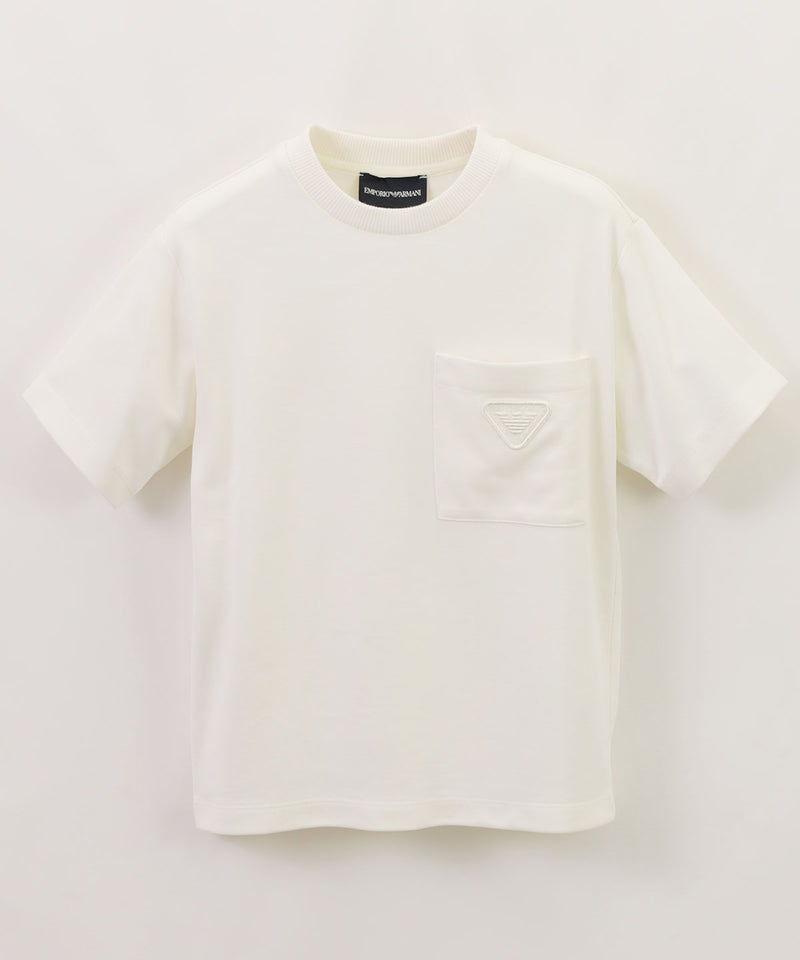 EMPORIO ARMANI logo embroidered interlock jersey ASV cut and sew