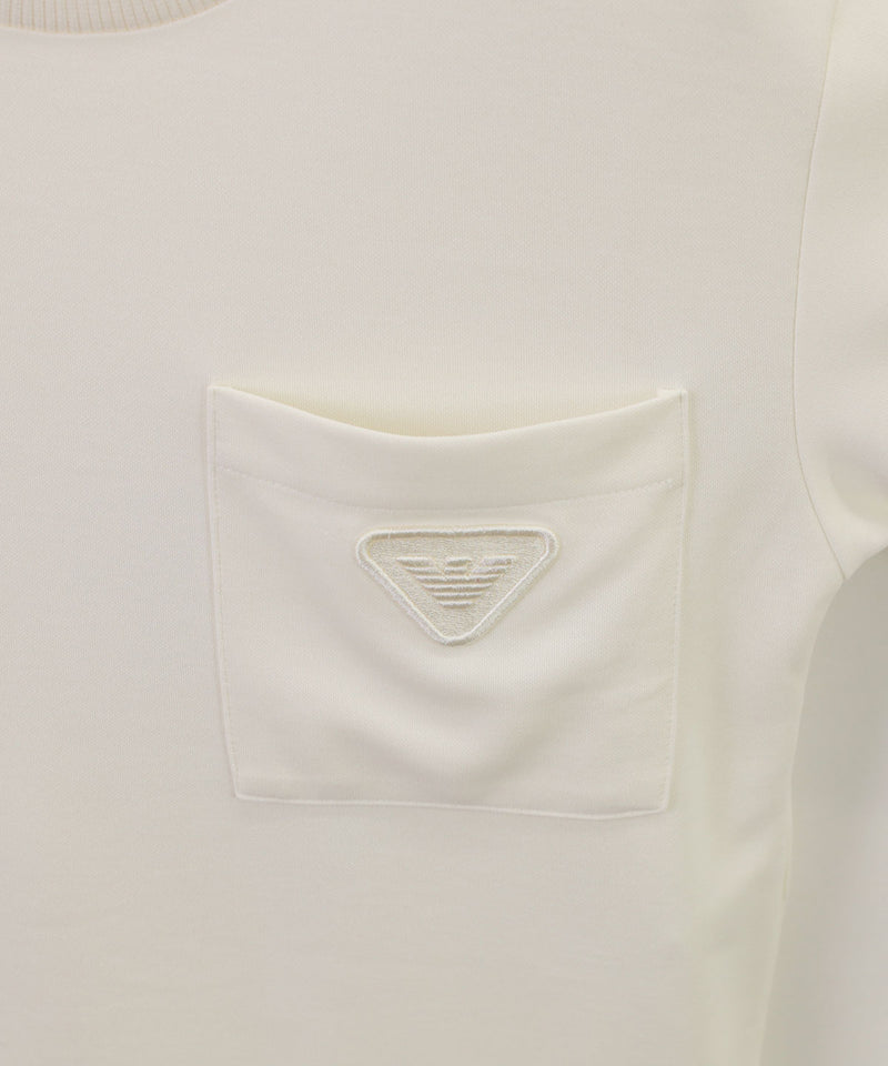 EMPORIO ARMANI logo embroidered interlock jersey ASV cut and sew