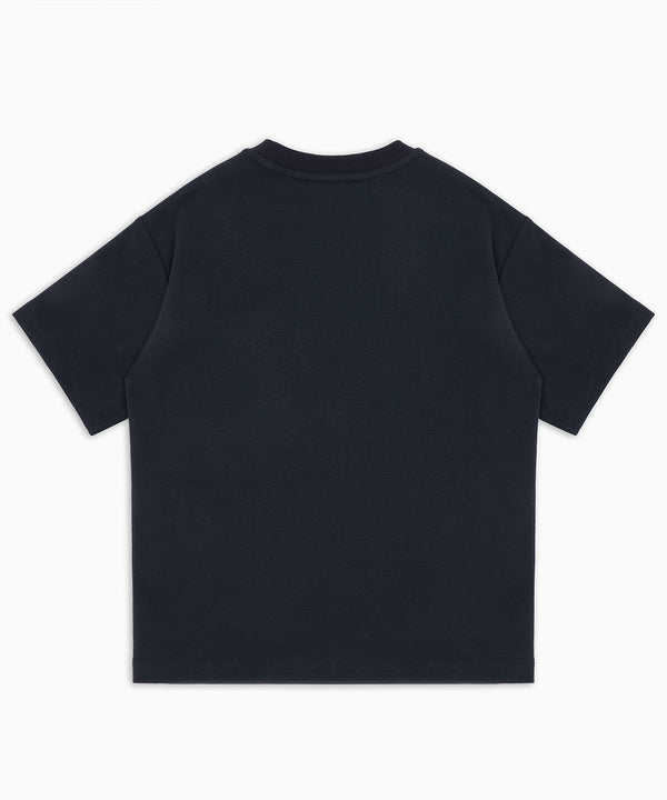 EMPORIO ARMANI logo embroidered interlock jersey ASV cut and sew