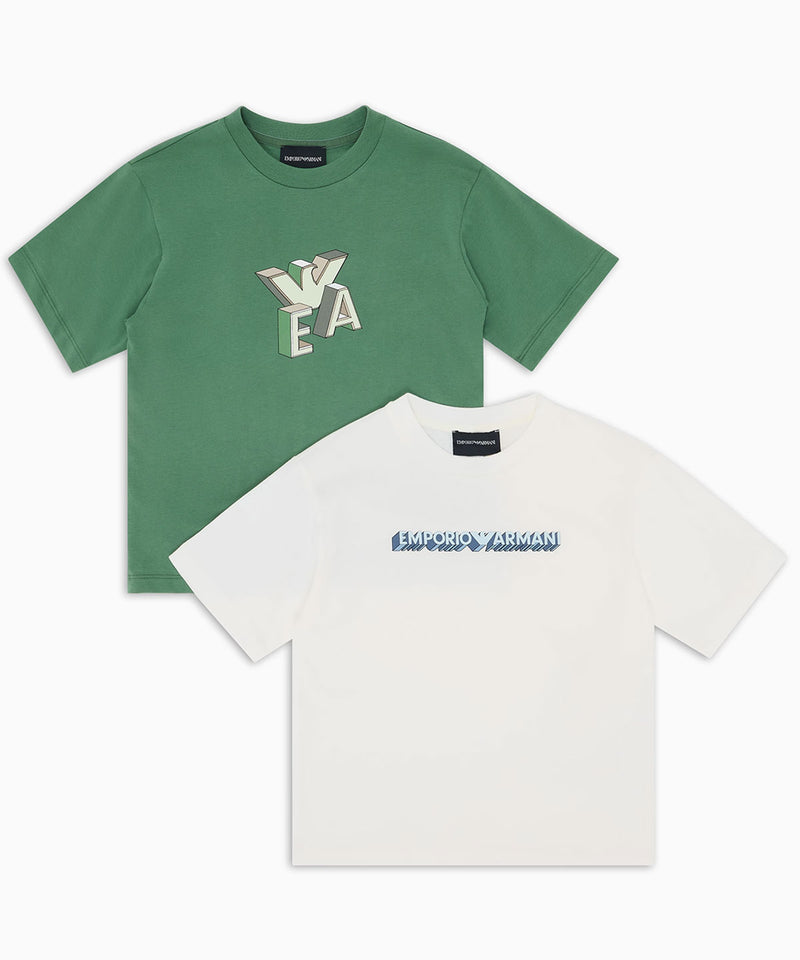 EMPORIO ARMANI logo print ASV cut and sew 2 piece set