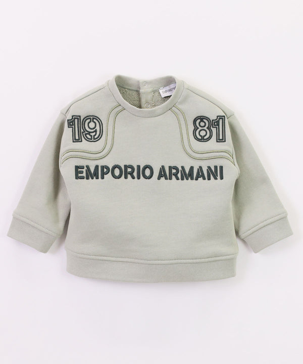 EMPORIO ARMANI BABY スウェットシャツ ヘビーウェイトジャージー製 パイピング 1981立体刺繍1