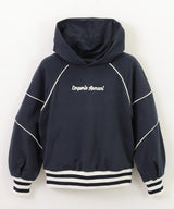 EMPORIO ARMANI Piping and logo embroidered comfort fit hooded sweatshirt 