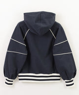 EMPORIO ARMANI Piping and logo embroidered comfort fit hooded sweatshirt 
