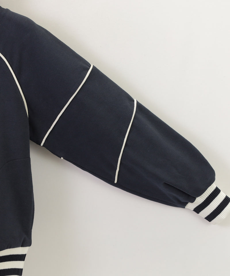 EMPORIO ARMANI Piping and logo embroidered comfort fit hooded sweatshirt 