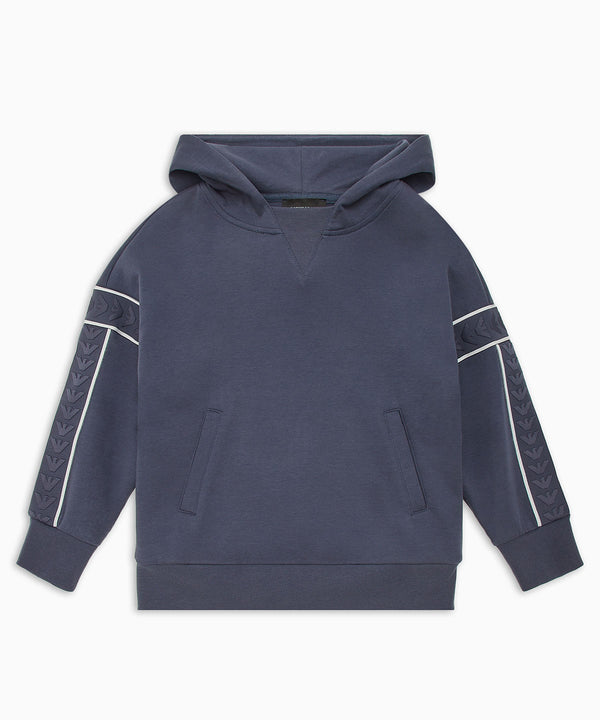 EMPORIO ARMANI Double jersey logo tape hooded oversized fit sweatshirt
