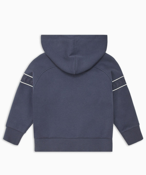 EMPORIO ARMANI Double jersey logo tape hooded oversized fit sweatshirt