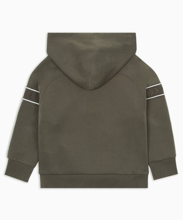 EMPORIO ARMANI Logo Tape Double Jersey Hooded Oversized Fit Sweatshirt
