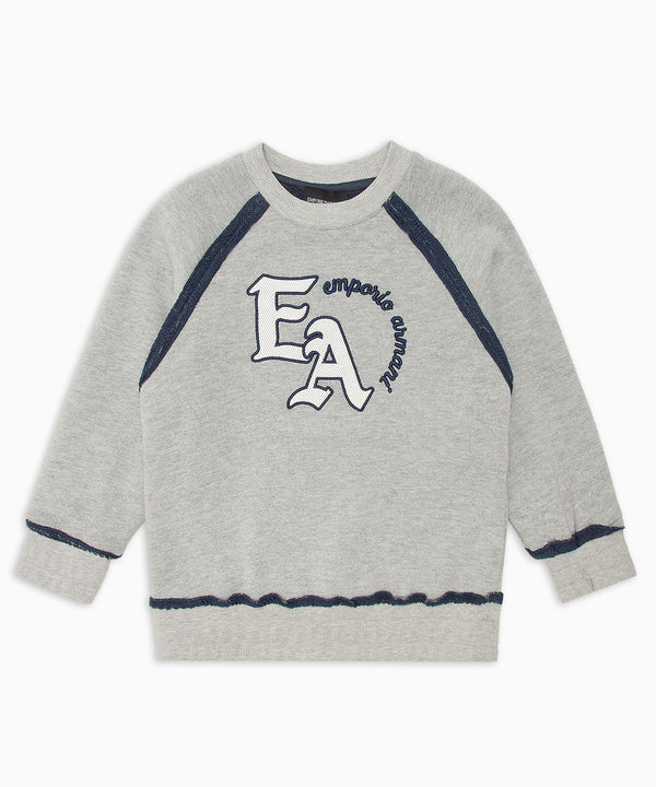 EMPORIO ARMANI Oversized logo embroidered oversized sweatshirt