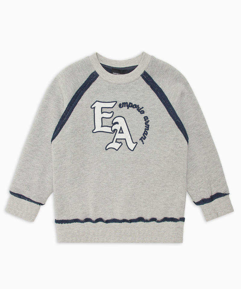 EMPORIO ARMANI Oversized logo embroidered oversized sweatshirt