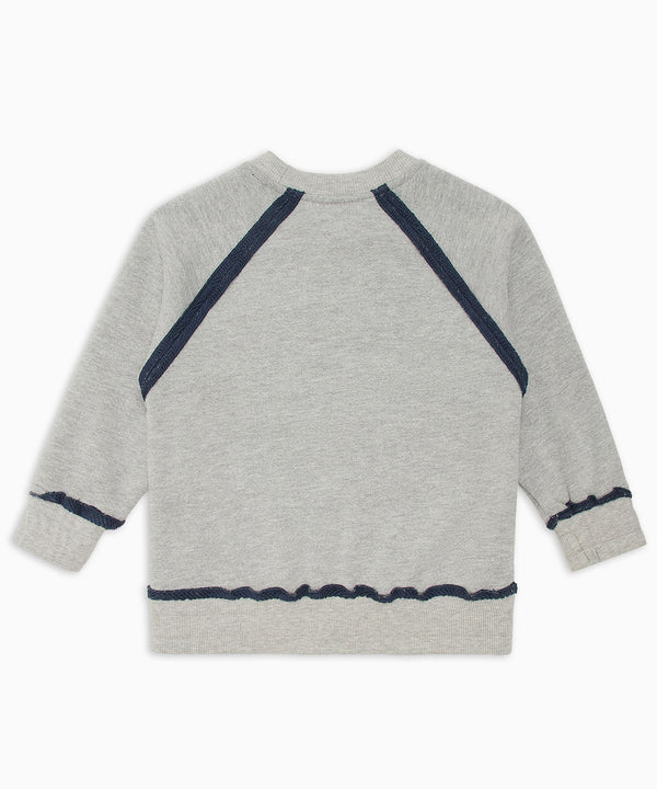 EMPORIO ARMANI Oversized logo embroidered oversized sweatshirt
