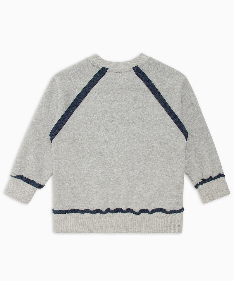 EMPORIO ARMANI Oversized logo embroidered oversized sweatshirt